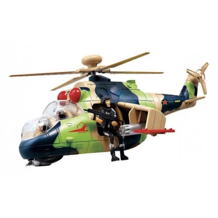Elicopter militar, sunete si lumini, multicolor