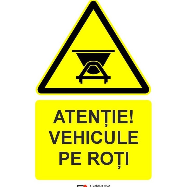 Indicator Atentie vehicule pe roti indicator de avertizare, Sticker autocolant, Cri-Flo, Dimensiune A5 21x15 cm