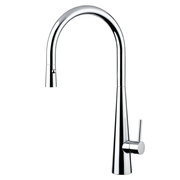 CookingAid NEWMIX 90 CHROME mixer, Ma 458 mm x 240 mm, 4,42 kg, krómozott felülettel, kihúzható zuhanycsővel és fúvókaváltó gombbal