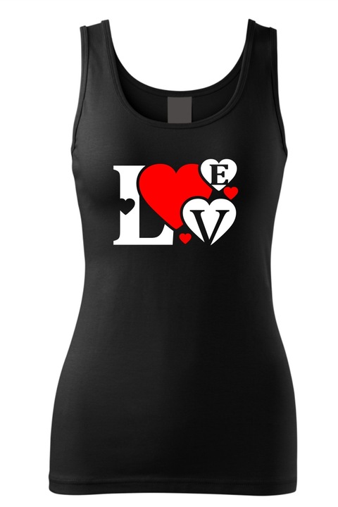 Maiou - top dama, Love, bumbac - 46764, Negru