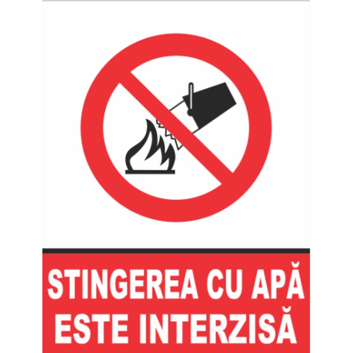 Indicator Stingerea cu apa este interzisa, Sticker autocolant, Cri-Flo, Dimensiune A4 21x30 cm