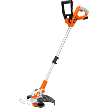 Trimmer de tuns gazon/iarba pe acumulator Ruris Bravo 14XE, 20 V 4.0 Ah, putere totala 80 Wh, diametru taiere cu fir 30 cm, tija telescopica, protectie plante, contine: acumulator 20 V 4.0 Ah + incarcator