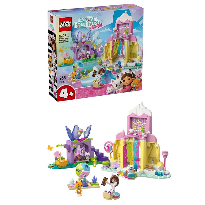 LEGO® Gabby's Dollhouse - Muntele de dulciuri si gradina Miau-Zanei 11205, 263 piese
