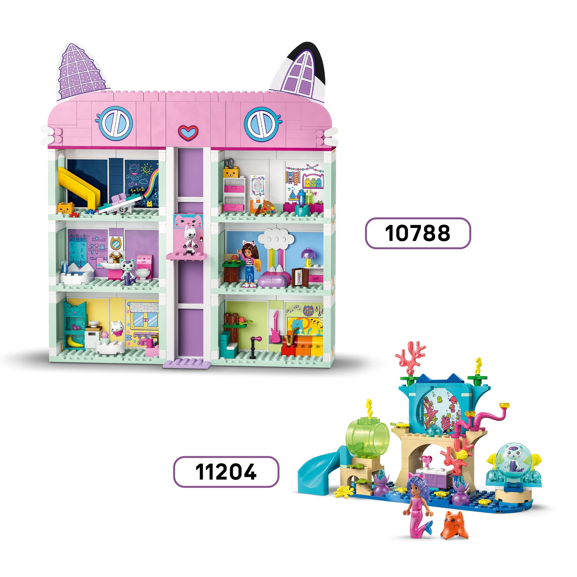 LEGO® Gabby's Dollhouse - Muntele de dulciuri si gradina Miau