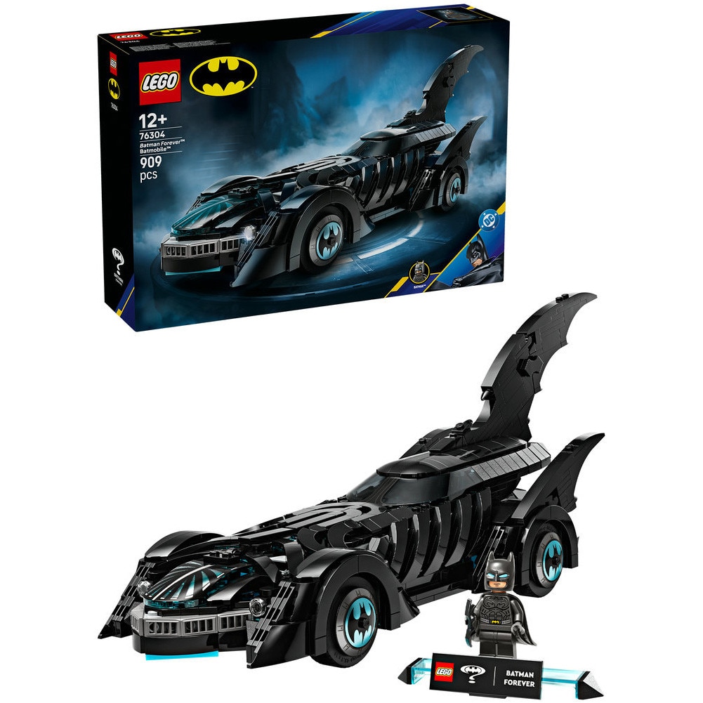 LEGO® DC - Batmobilul din Batman Forever™ 76304, 909 piese