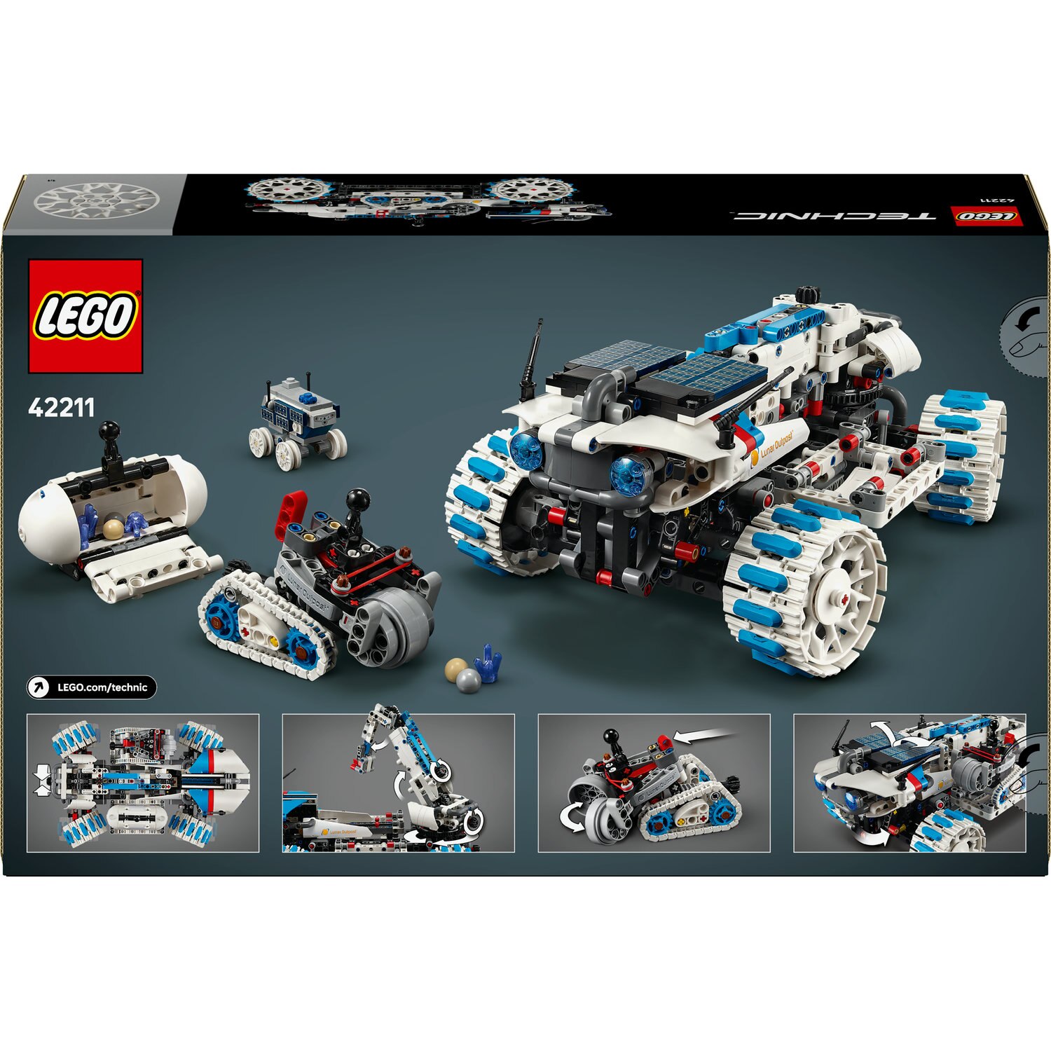 LEGO® Technic - Vehicul spatial Rover Lunar Outpost™ 42211, 1082