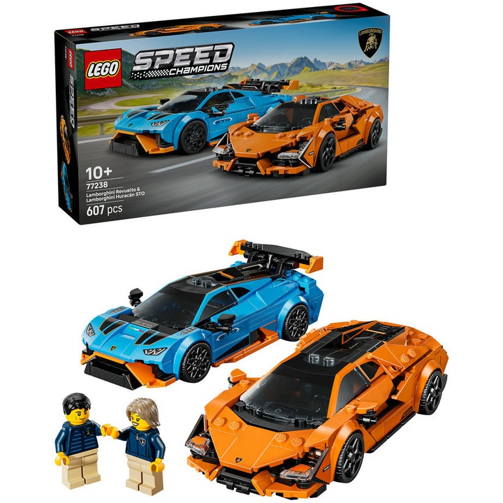 LEGO® Speed Champions - Lamborghini Revuelto és Huracán STO 77238, 607 darabos
