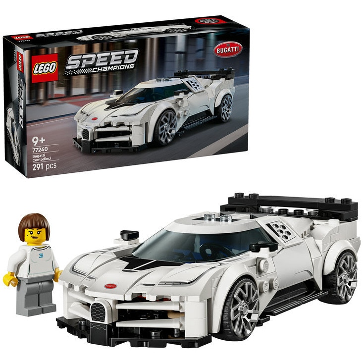 LEGO® Speed Champions - Hipermasina sport Bugatti Centodieci 77240, 291 piese