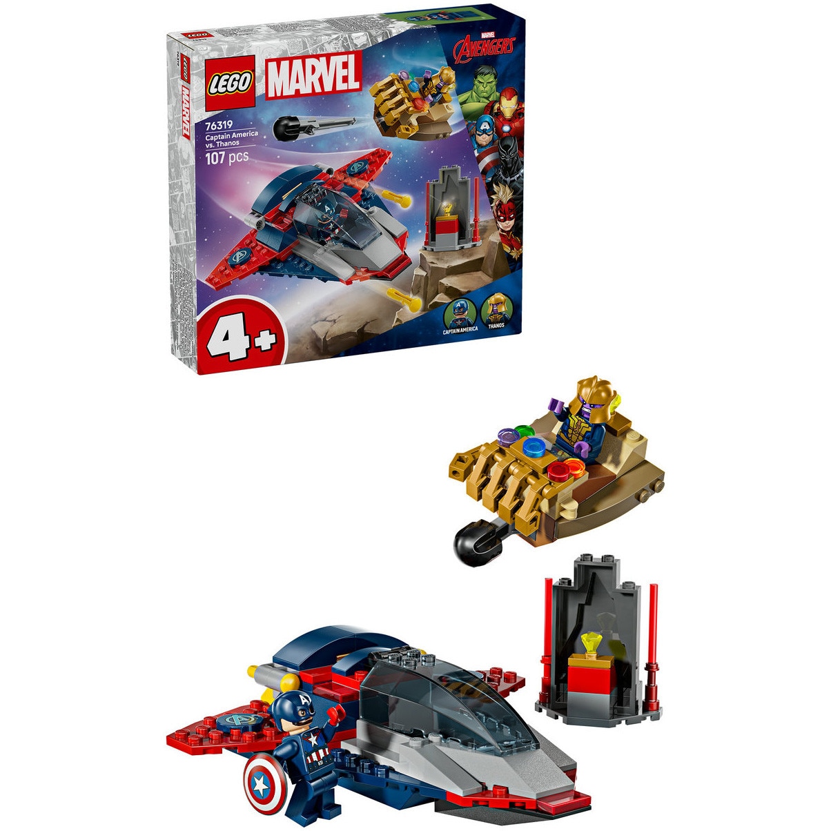 LEGO® Marvel - Capitanul America vs Thanos 76319, 107 piese