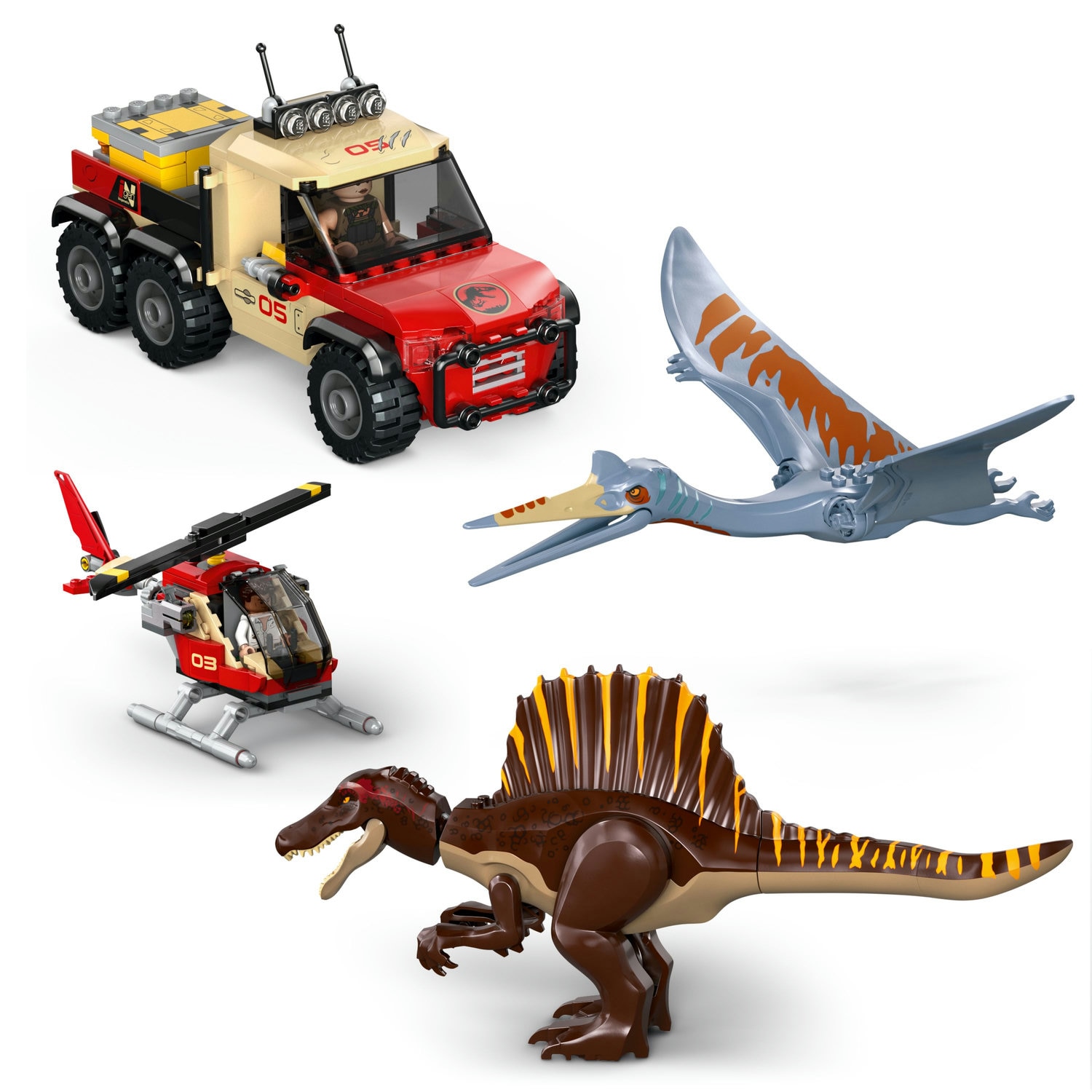 LEGO® Jurassic World - Misiune aeriana cu Spinosaurus si