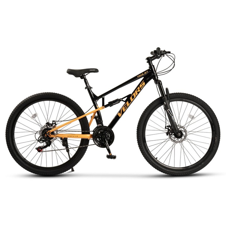 Velors Trail 2.7 V27271D 27"5" összteleszkópos MTB kerékpár, fekete/narancssárga
