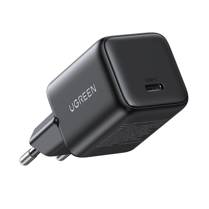 USB-C GaN Gyorstöltő Töltő 30W QC4 5V/3A - Ugreen X513 (65007) - Fekete