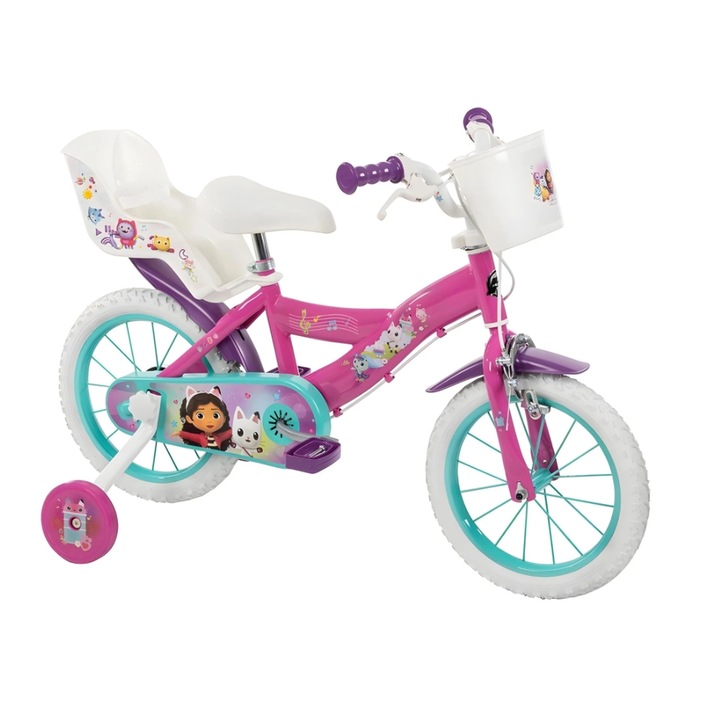 Bicicleta pentru copii Huffy Gabby's Dollhouse, roti 12" Roz