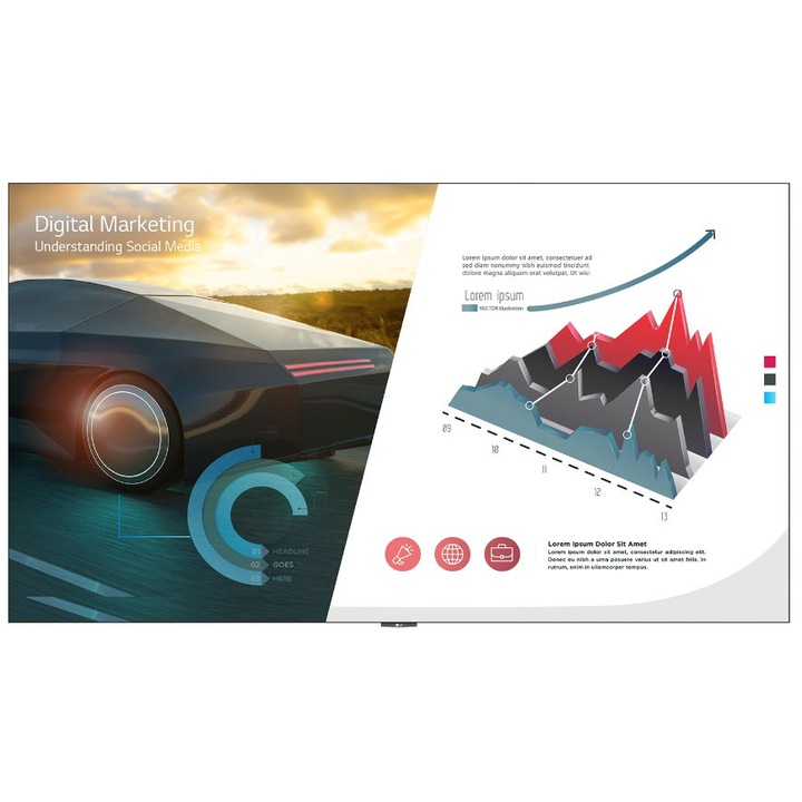 Professzionális LED kijelző LG All-in-one Smart Series 136" LAEC015-GN2, Full HD 1920 x 1080, HDMI, DisplayPort, Fekete hangszórók