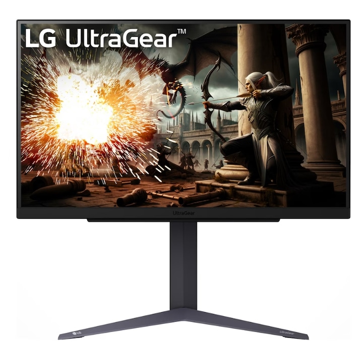 LG 27" 27GS75QX-B gamer monitor IPS LED, WQHD 2560 x 1440, HDMI, DisplayPort, 180 Hz, 1 ms, fekete