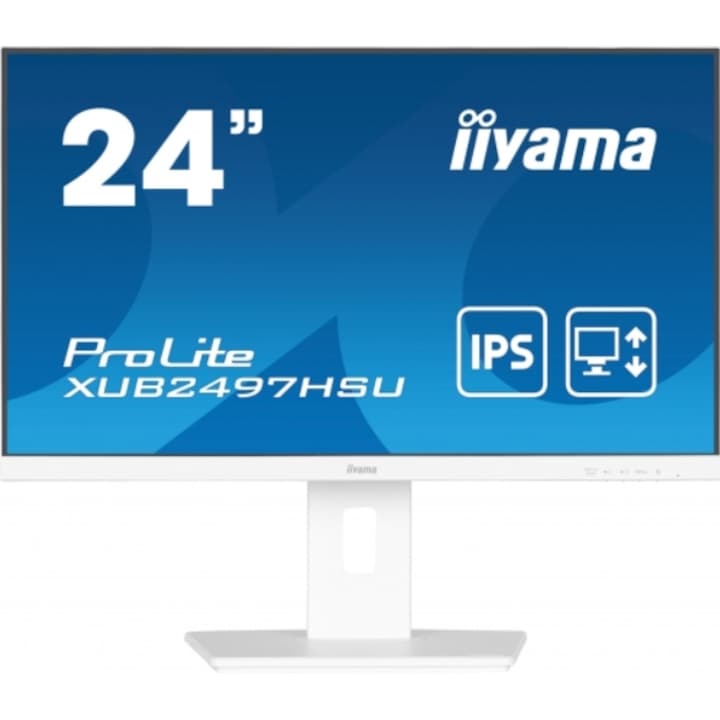 Iiyama 23,8" XUB2497HSU-W2 IPS LED monitor, Full HD 1920 x 1080, HDMI, DisplayPort, hangszórók, Pivot, 100 Hz, 1 ms fehér