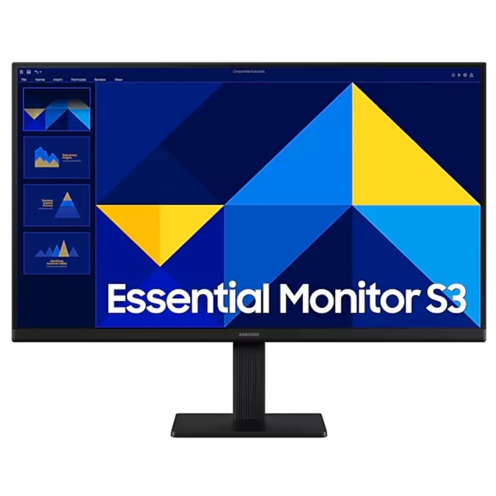 Samsung Essential S3 24" LS24D300GAUXEN IPS LED monitor, Full HD 1920 x 1080, VGA, HDMI, 100 Hz, 5 ms, fekete