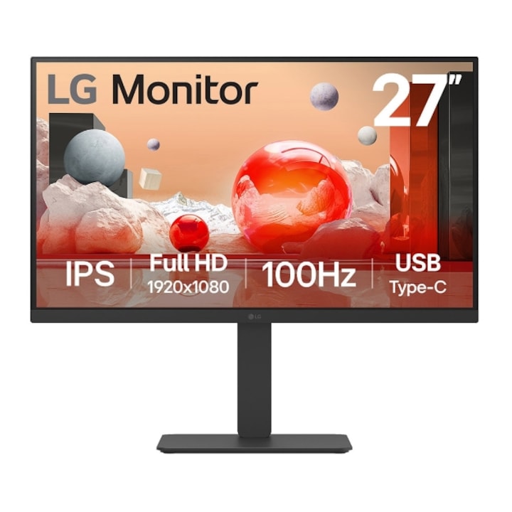 LG 27" 27BA650-B IPS LED monitor, Full HD 1920 x 1080, HDMI, DisplayPort, hangszórók, Pivot fekete