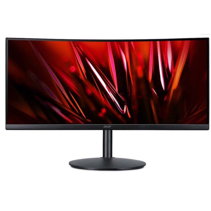 Acer Nitro XZ342CUS3bmiipphx gamer monitor, 34" VA LED UW-QHD 3440 x 1440, HDMI, DisplayPort, hangszórók, ívelt képernyő, 180 Hz, 1 ms fekete