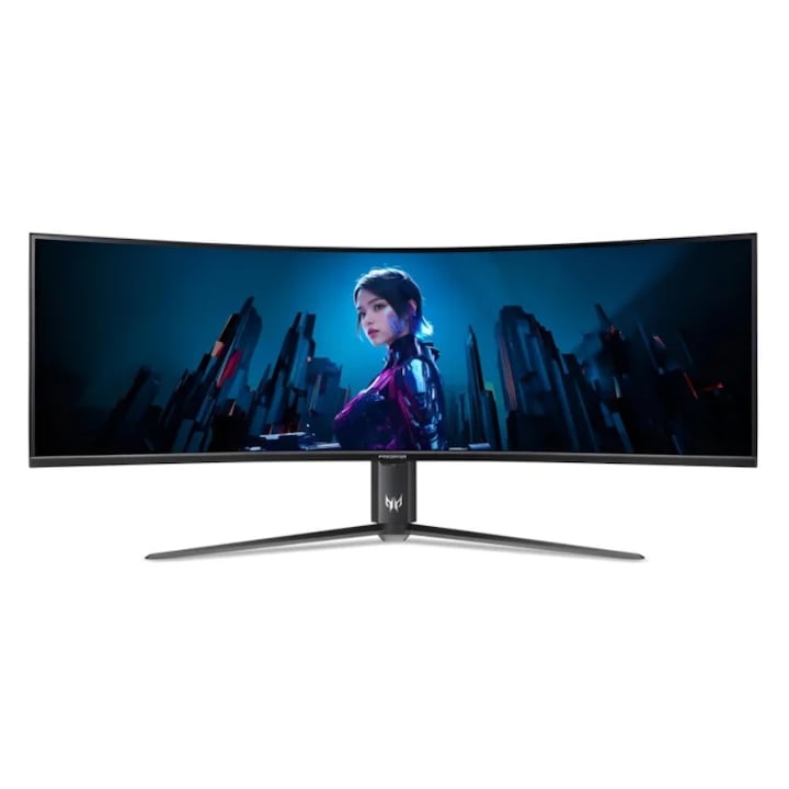 Acer Predator 57" Z57bmiiphuzx VA LED Játékmonitor, DUAL UHD 7680 x 2160, HDMI, Ívelt kijelző, Hangszórók, 120 Hz, 1 ms, Fekete
