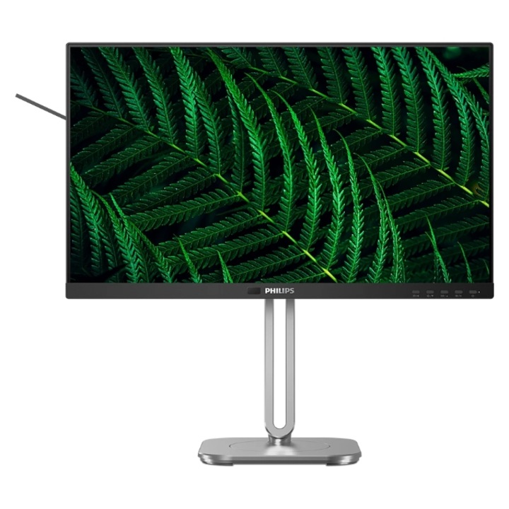 Monitor IPS LED Philips 23.8" 24B2G5301/00, Full HD 1920 x 1080, VGA, HDMI, DisplayPort, hangszórók, ezüst Pivot