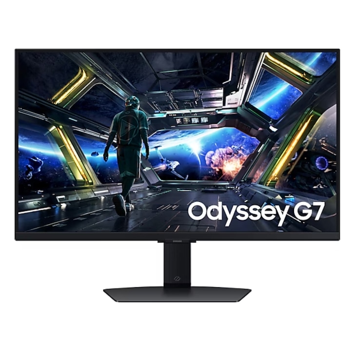 Геймърски монитор IPS LED Samsung 27" LS27DG702EUXEN, UHD 3840 x 2160, HDMI, DisplayPort, Високоговорители, Pivot, 144 Hz, 1 ms Черен