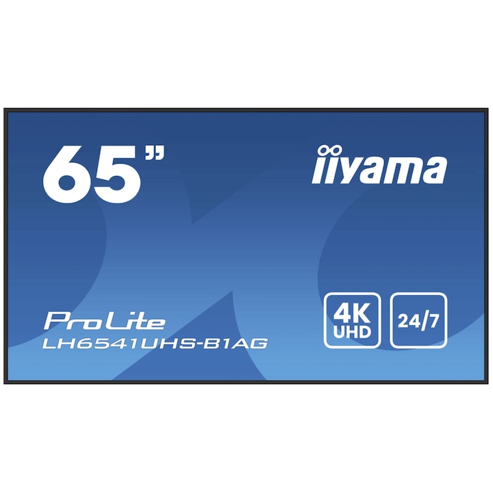 Iiyama Professional Screen 64.5" LH6541UHS-B1AG, UHD 3840 x 2160, HDMI, hangszórók, 6,5 ms, fekete