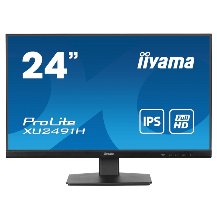 Iiyama 23,8" XU2491H-B1 IPS LED monitor, Full HD 1920 x 1080, HDMI, DisplayPort, 100 Hz, 0,5 ms, fekete