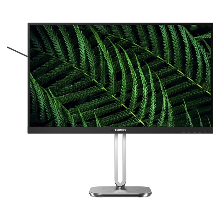 Monitor IPS LED Philips 27" 27B2G5200/00, Full HD 1920 x 1080, VGA, HDMI, DisplayPort, Hangszórók, Pivot, 100 Hz, 4 ms Fekete/Ezüst