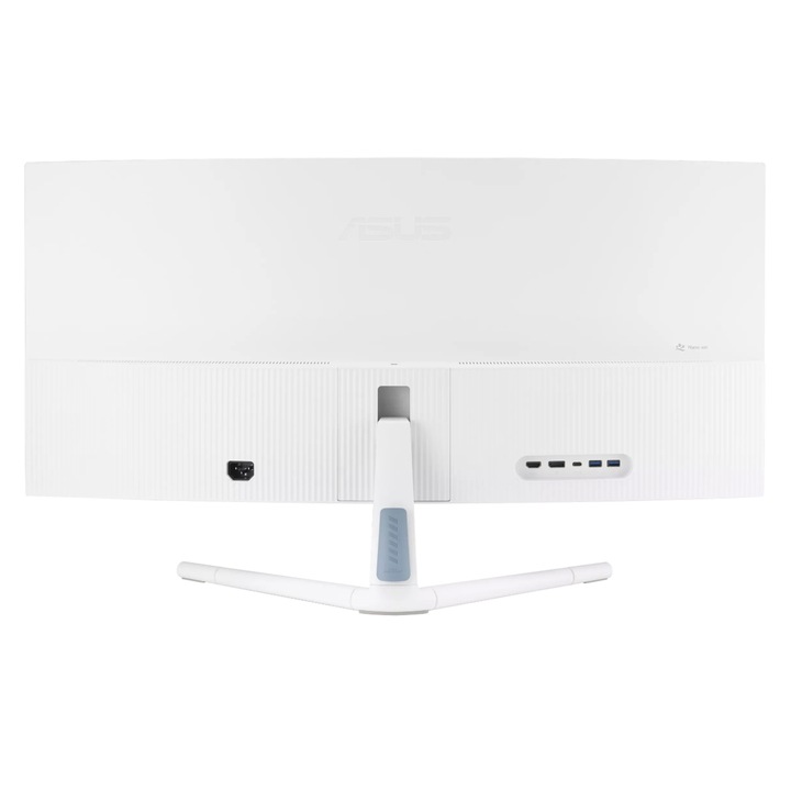 Monitor VA LED ASUS 34" VU34WCIP-W, WQHD 3440 x 1440, HDMI, DisplayPort, Ecran curbat, Boxe, 100 Hz, 1 ms Alb
