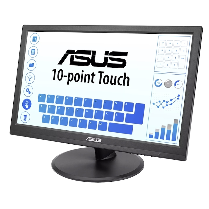 Monitor IPS LED ASUS 15.6" VT169HE, Full HD 1920 x 1080, VGA, HDMI, Touchscreen Negru