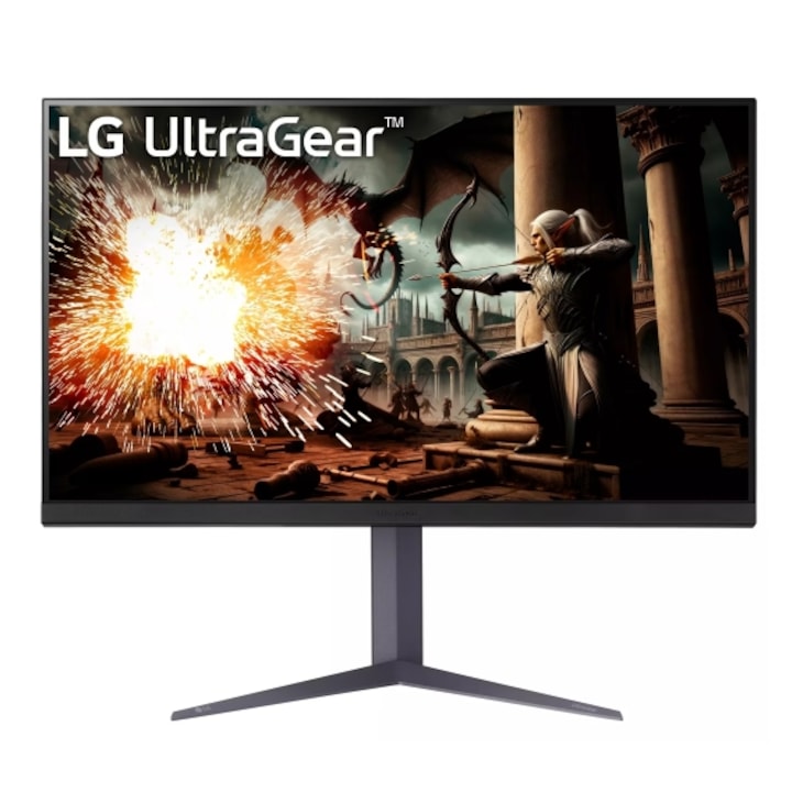 LG 31.5" 32GS75Q-B gamer monitor IPS LED, QHD 2560 x 1440, HDMI, DisplayPort, Pivot, 180 Hz, 1 ms, fekete