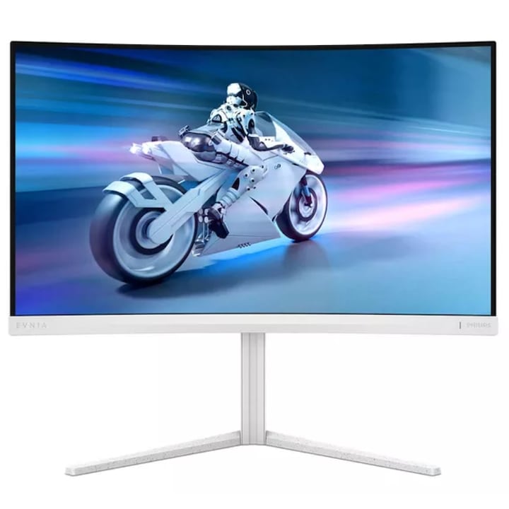 Monitor Játékhoz VA LED Philips 27" 27M2C5201L/00, Full HD 1920 x 1080, HDMI, DisplayPort, Ívelt képernyő, 180 Hz, 1 ms Fehér