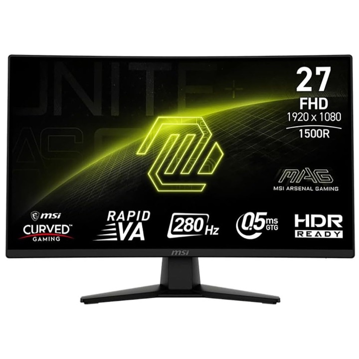 Монитор 27'' MSI MAG 274CXF, VA, 1920 x 1080, 1 x Audio Out, 1 x DisplayPort 1.2a, 2 x HDMI 2.0b