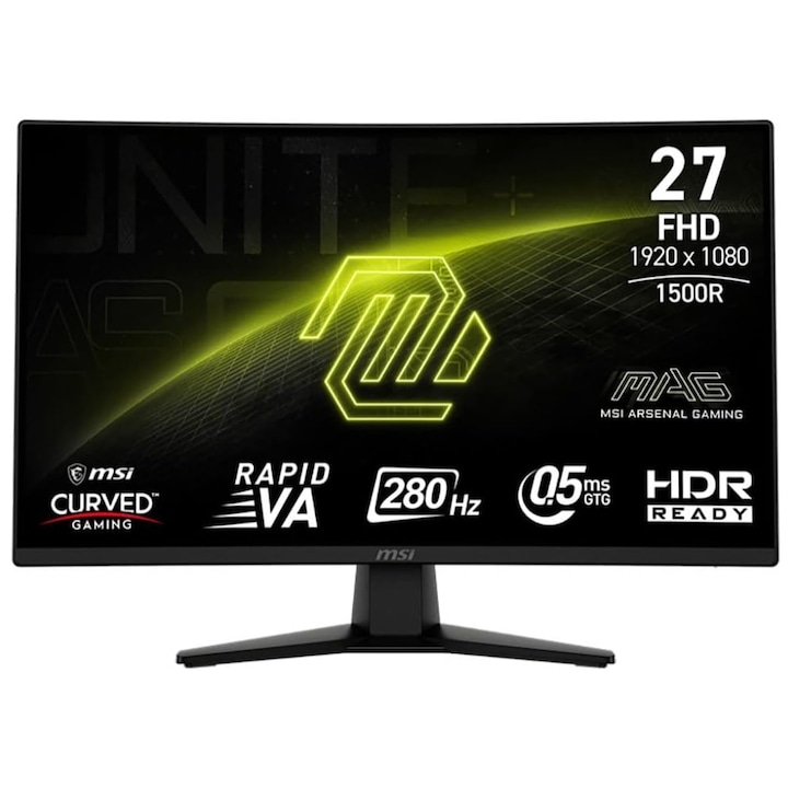 Монитор 27'' MSI MAG 274CXF, VA, 1920 x 1080, 1 x Audio Out, 1 x DisplayPort 1.2a, 2 x HDMI 2.0b