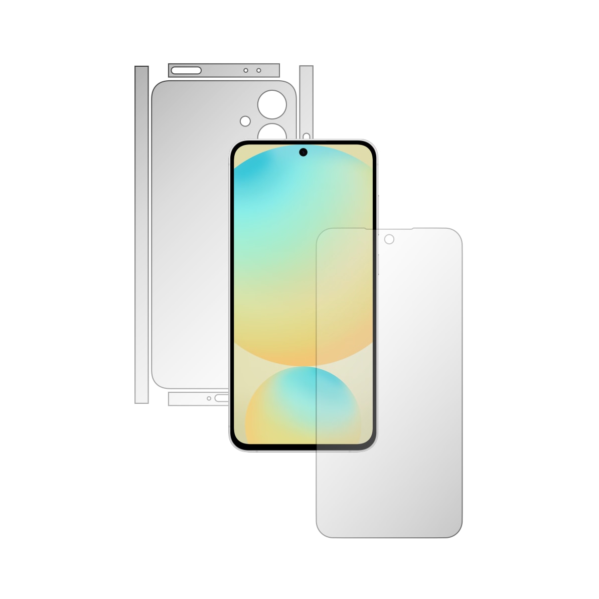 Folie de Protectie Full-Body Folie24, pentru Samsung Galaxy S25 FE, 1 Set Mate cu Acoperire Simple, Ecran + Spate, Adezive, Flexibile cu Auto Regenerare