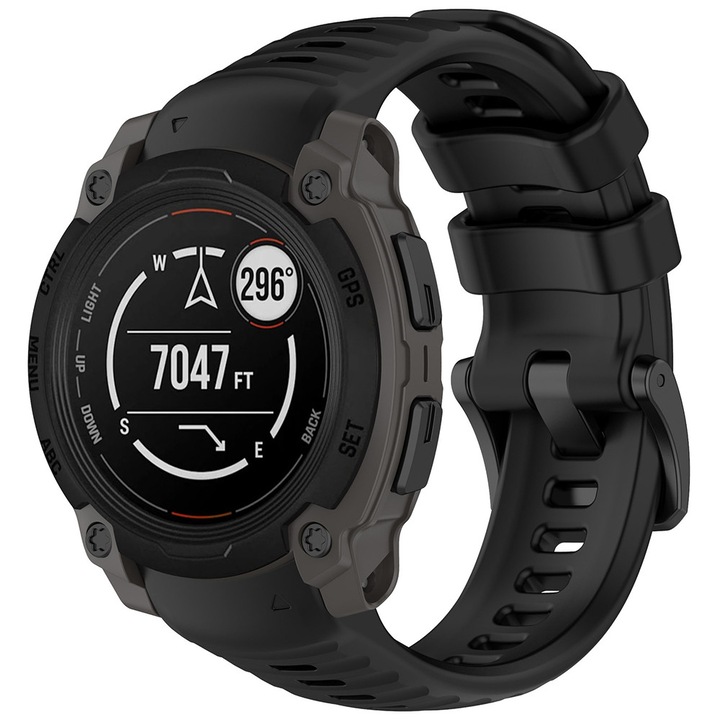 Curea Techsuit W076 pentru Garmin Instinct E 45mm, Neagra