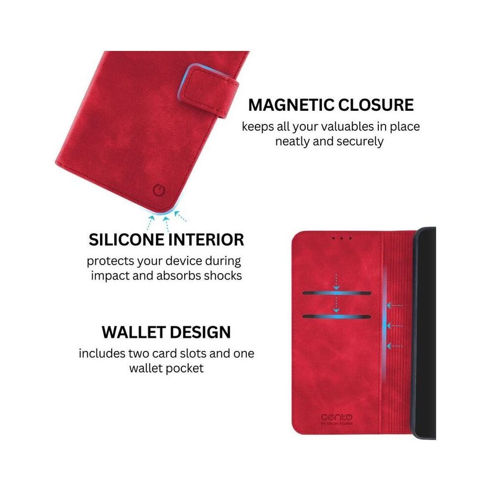 Husa tip carte CENTO Lima compatibila cu Samsung A26 Scarlet Red
