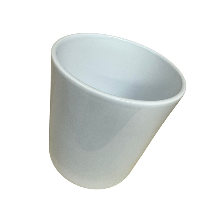 Ghiveci ceramic alb pentru orhidee H12 D13