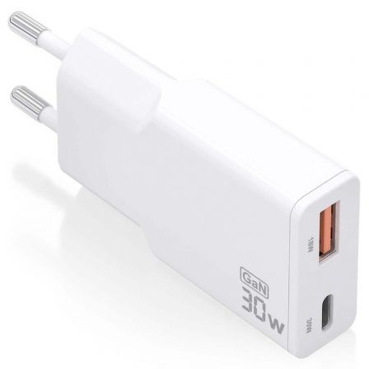 Док станция Aisens, ASCH-30W2P046-W, USB-C, 30W, бяла