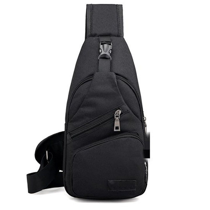 Rucsac Sling Multifuntional, Negru, 33x16x8cm