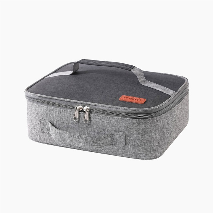 Geanta de pranz izolata, geanta patrata de mare capacitate, geanta bento izolata din folie de aluminiu