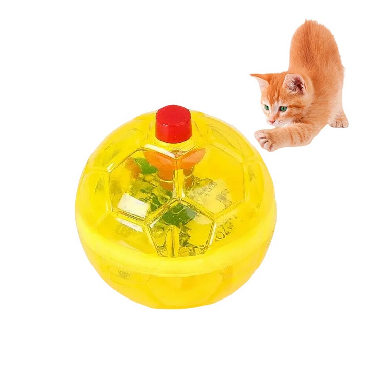 Jucarie interactiva pentru pisici, Omelivon, LED, galben, M, cu activare prin miscare