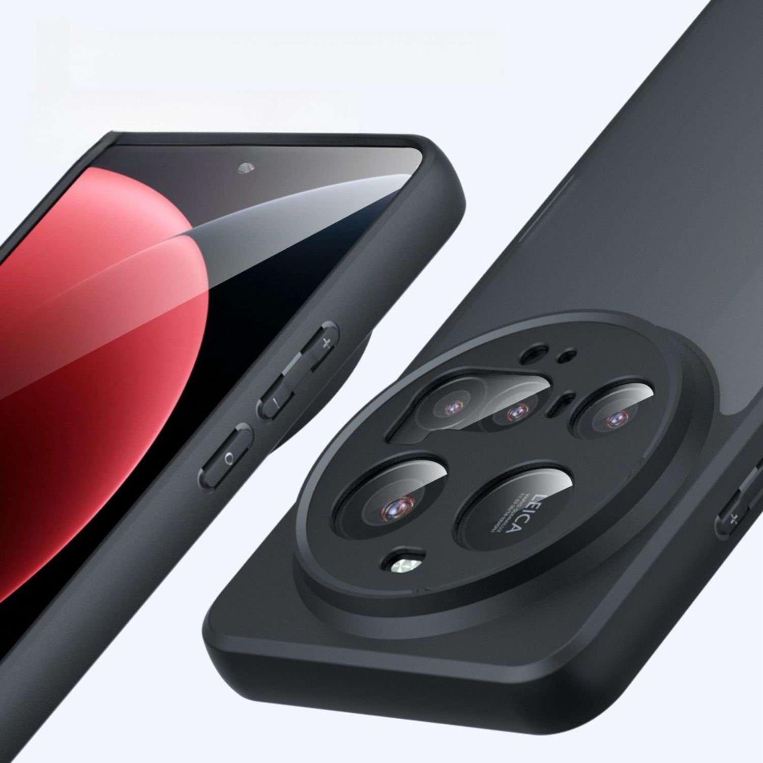 Husa pentru Xiaomi 15 Ultra, TPU/PC, Anti-Shock Protection Hard, Spate Mat, Negru Transparent