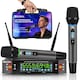 Set 2 microfoane profesionale, SDLOGAL, Cu Receiver Wireless, HD Afisaj Digital, Frecvente Reglabile, 50m, Cutie de depozitare, pentru karaoke, nunta, DJ, petrecere, Negru