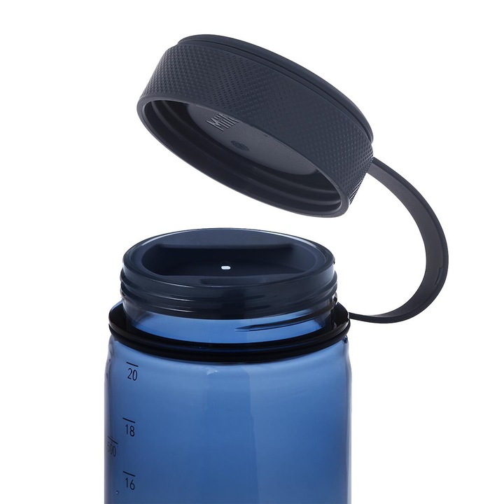 Bidon MiiR 590ml, tritan, culoare albastra, cu wide mouth, cu insertie din silicon