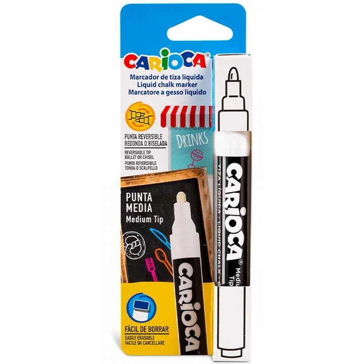 Carioca 1235574 Folyékony fehér kréta marker - Carioca
