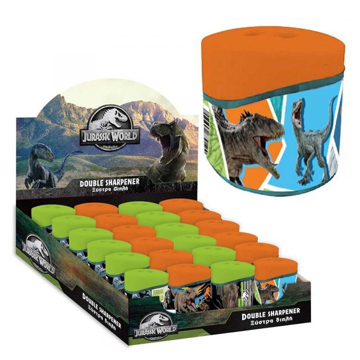 Luna 8679124 Jurassic World: Velociraptor kétlyukú tartályos hegyező 1db