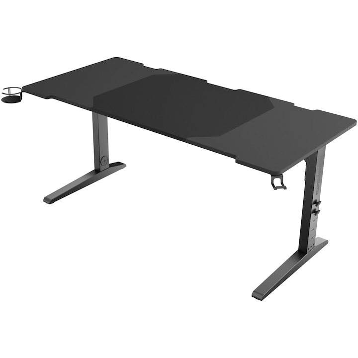 Геймърско бюро Genesis Holm Modular 160, Метална рамка, MDF, RGB осветление, Регулируема височина 70 - 90 см, Управление на кабели, Черен