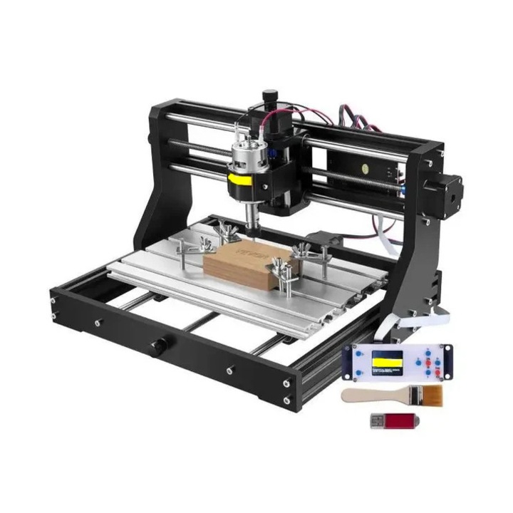 CNC гравираща машина, рутер 3018, 3 оси, GRBL управление, офлайн контролер, черна